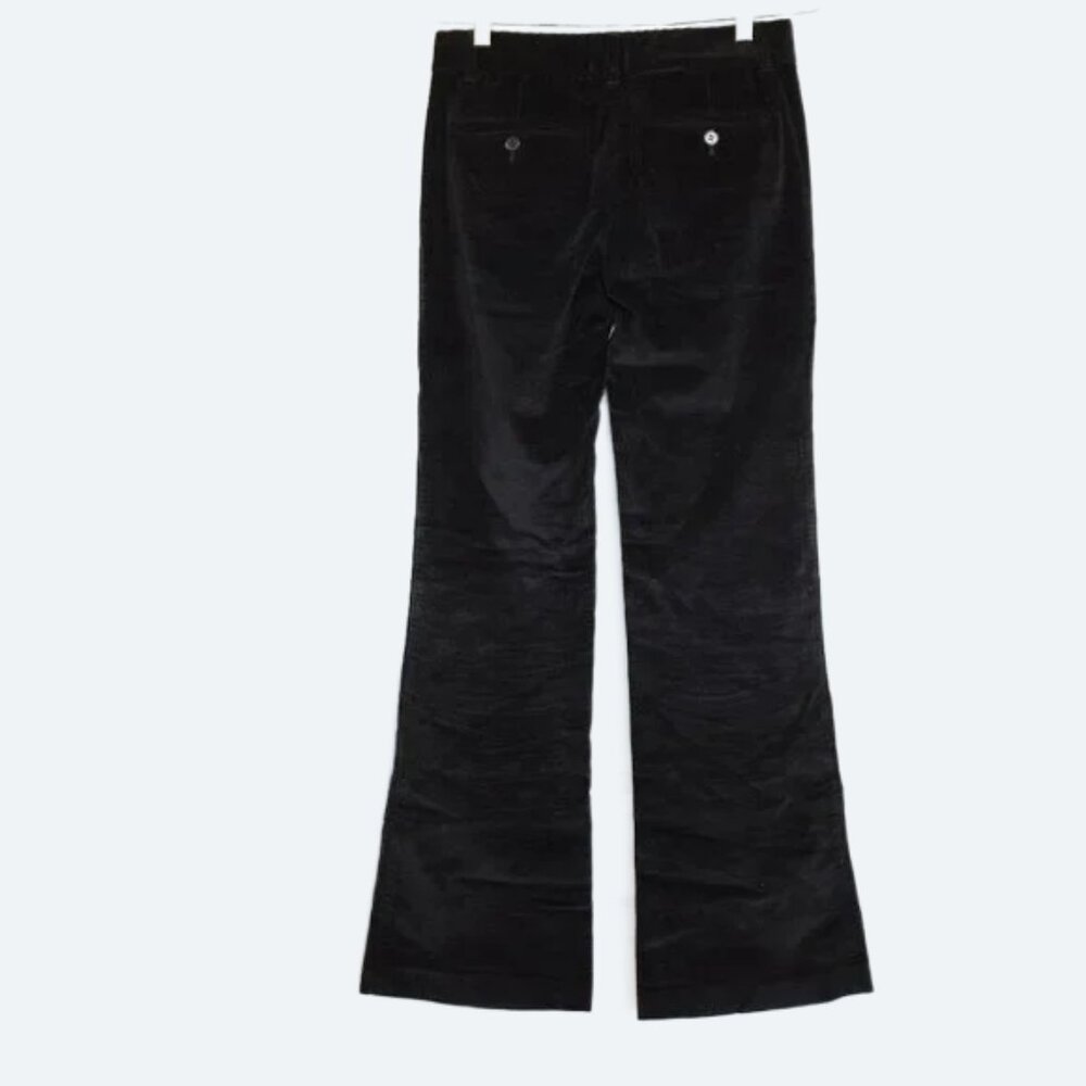 Theory Black Velvet Corduroy Dress Pants size 2 Straight Cotton